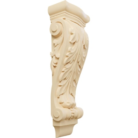 Ekena Millwork 7"W x 4"D x 20"H Large Farmingdale Acanthus Pilaster Corbel, Maple COR07X03X20FRMA